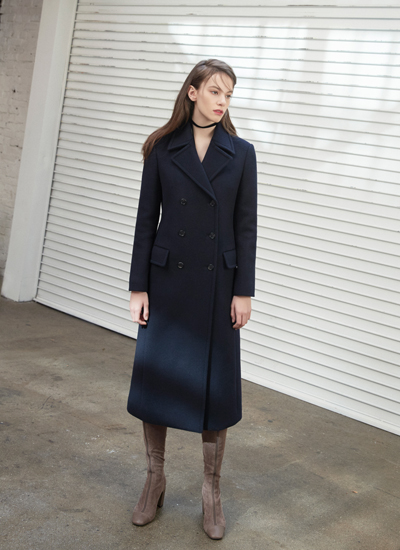 Fitted Long Coat Navy 품절